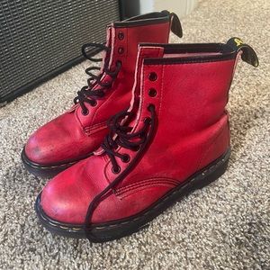 Vintage bright red 1460 doc martens made in England